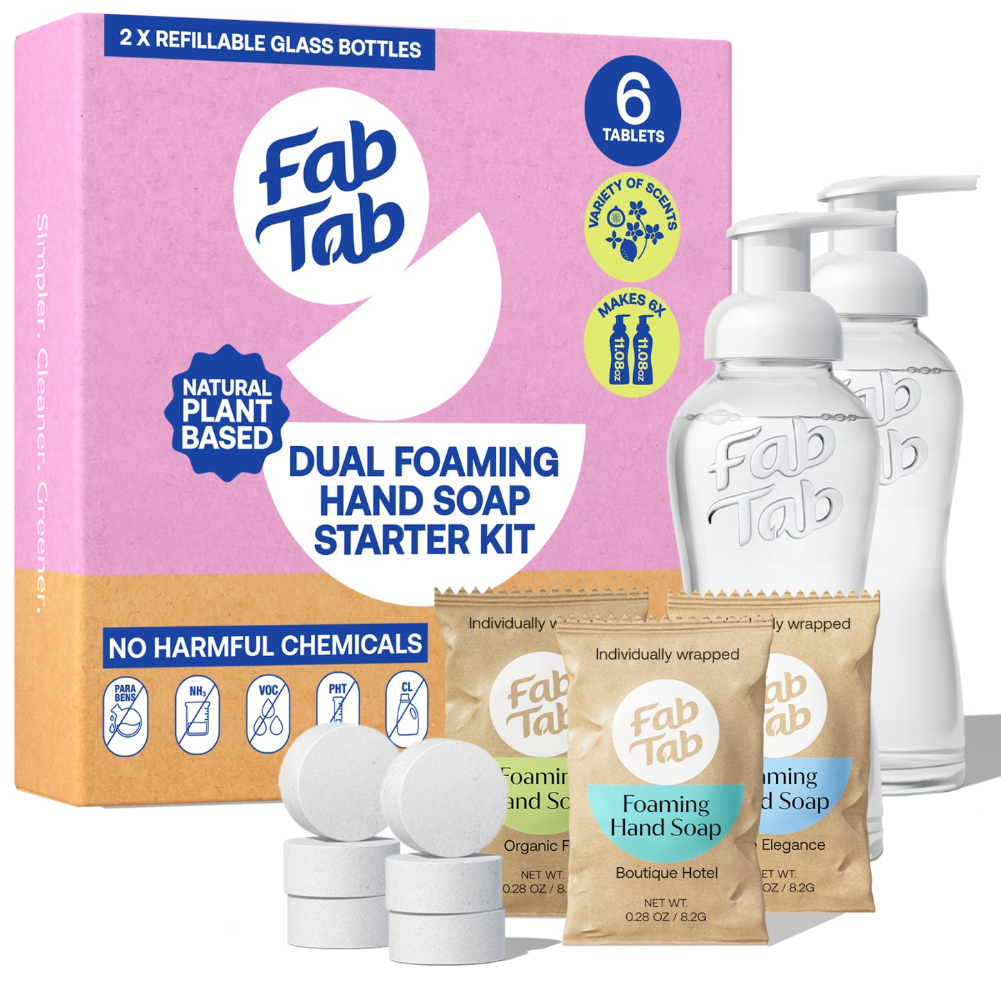 Eco-Friendly, Plastic Free and Non-Toxic Dual Foaming Hand Soap Starter Kit from FabTab