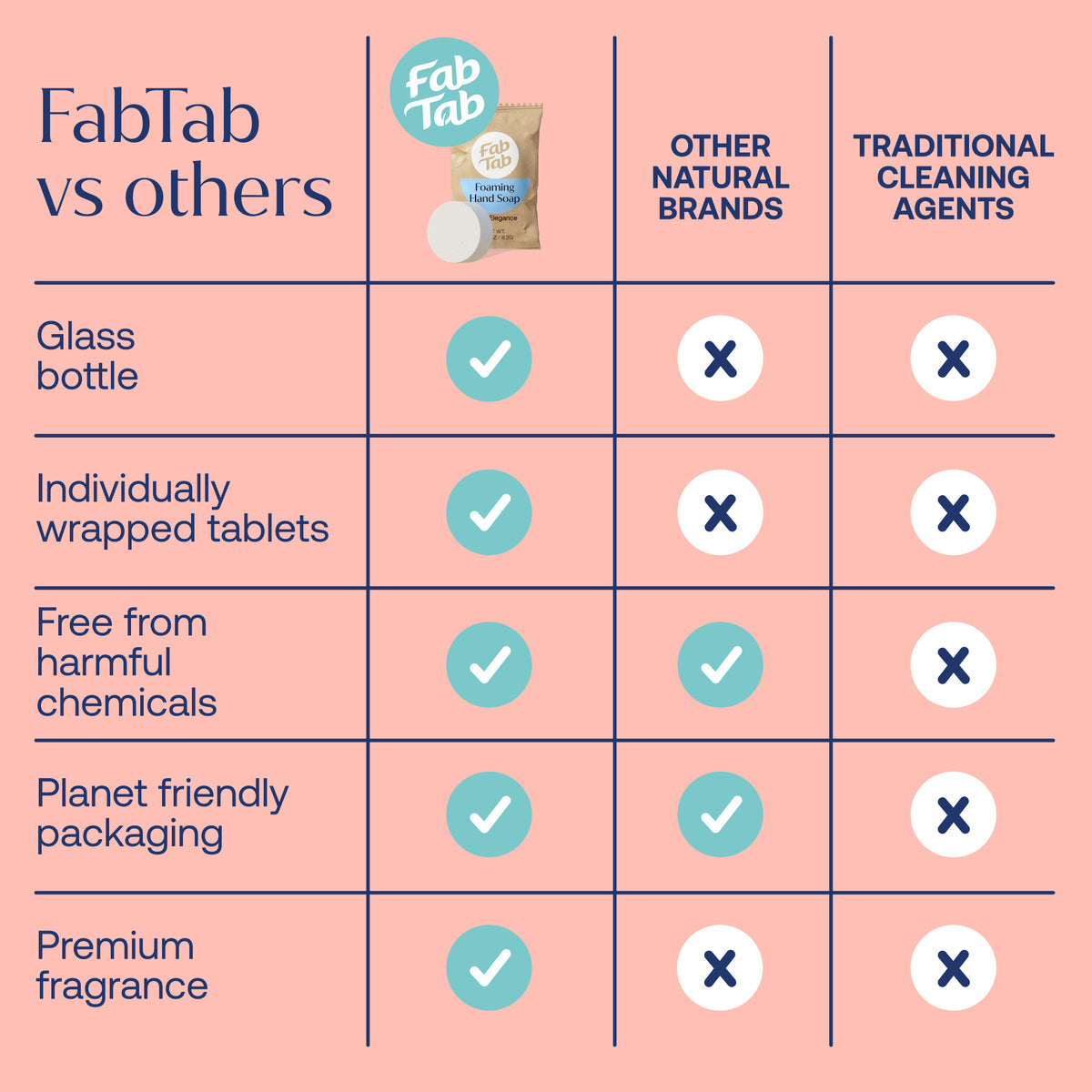 Eco-Friendly, Plastic Free and Non-Toxic Dual Luxury Foaming Hand Soap Kit | 2 Premium Glass Bottles + Tablets from FabTab