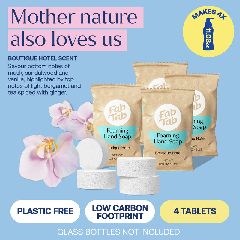 Eco-Friendly, Plastic Free and Non-Toxic Foaming Hand Soap Refill Tablets from FabTab
