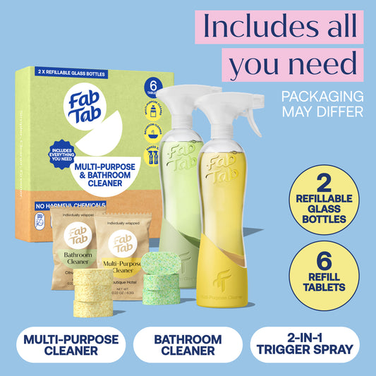 Eco-Friendly, Plastic Free and Non-Toxic Multi-Purpose & Bathroom Cleaner Refill from FabTab