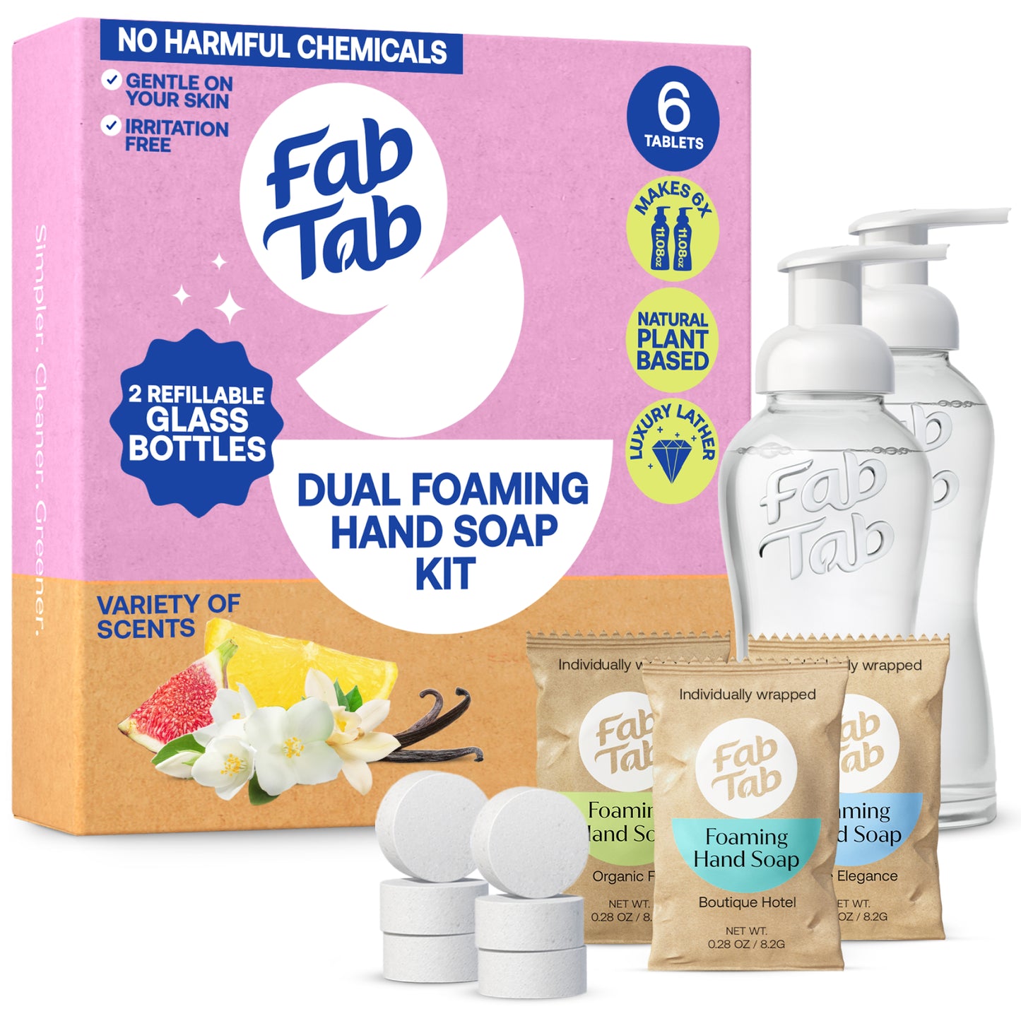 Eco-Friendly, Plastic Free and Non-Toxic Dual Foaming Hand Soap Starter Kit from FabTab