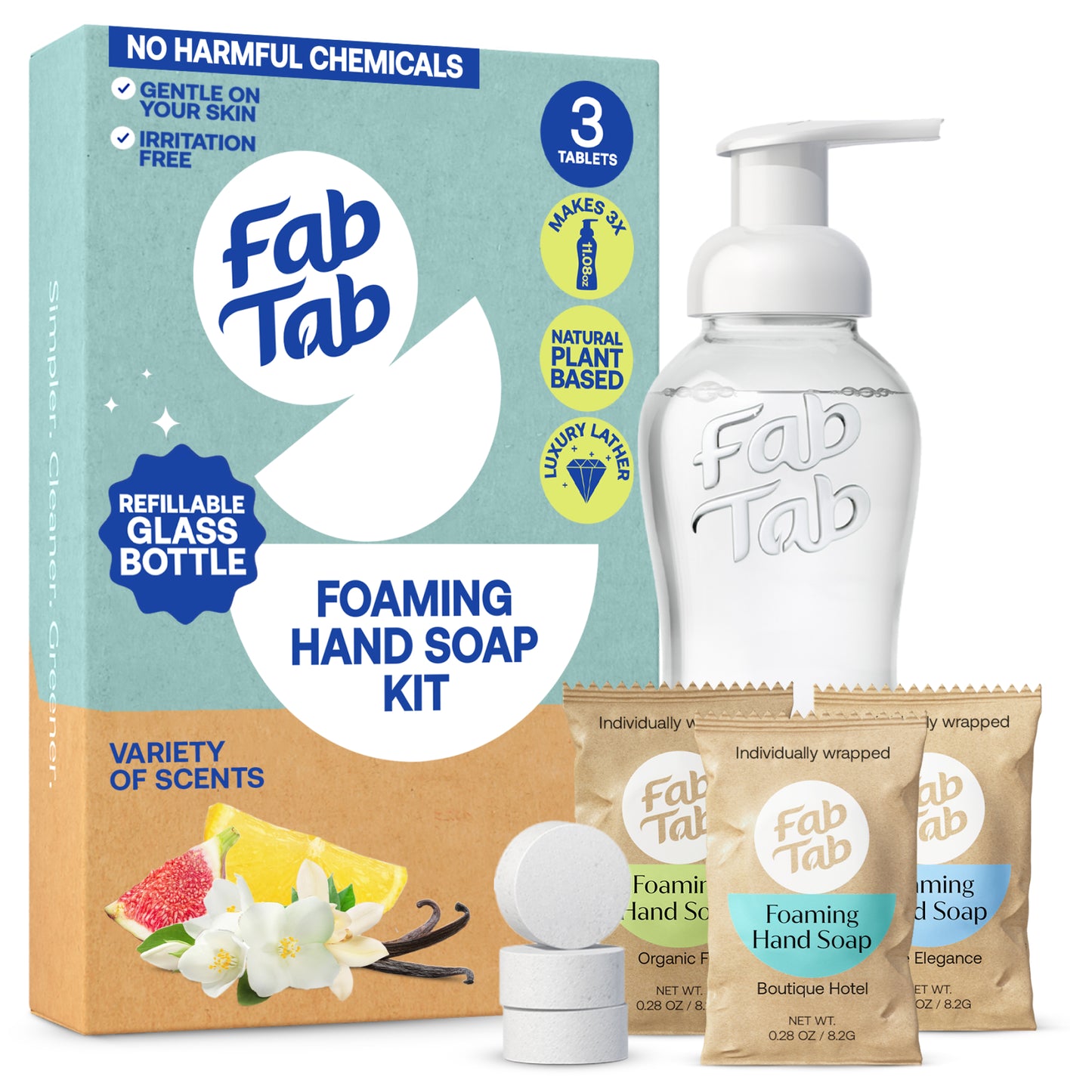 Eco-Friendly, Plastic Free and Non-Toxic Foaming Hand Soap Starter Kit from FabTab