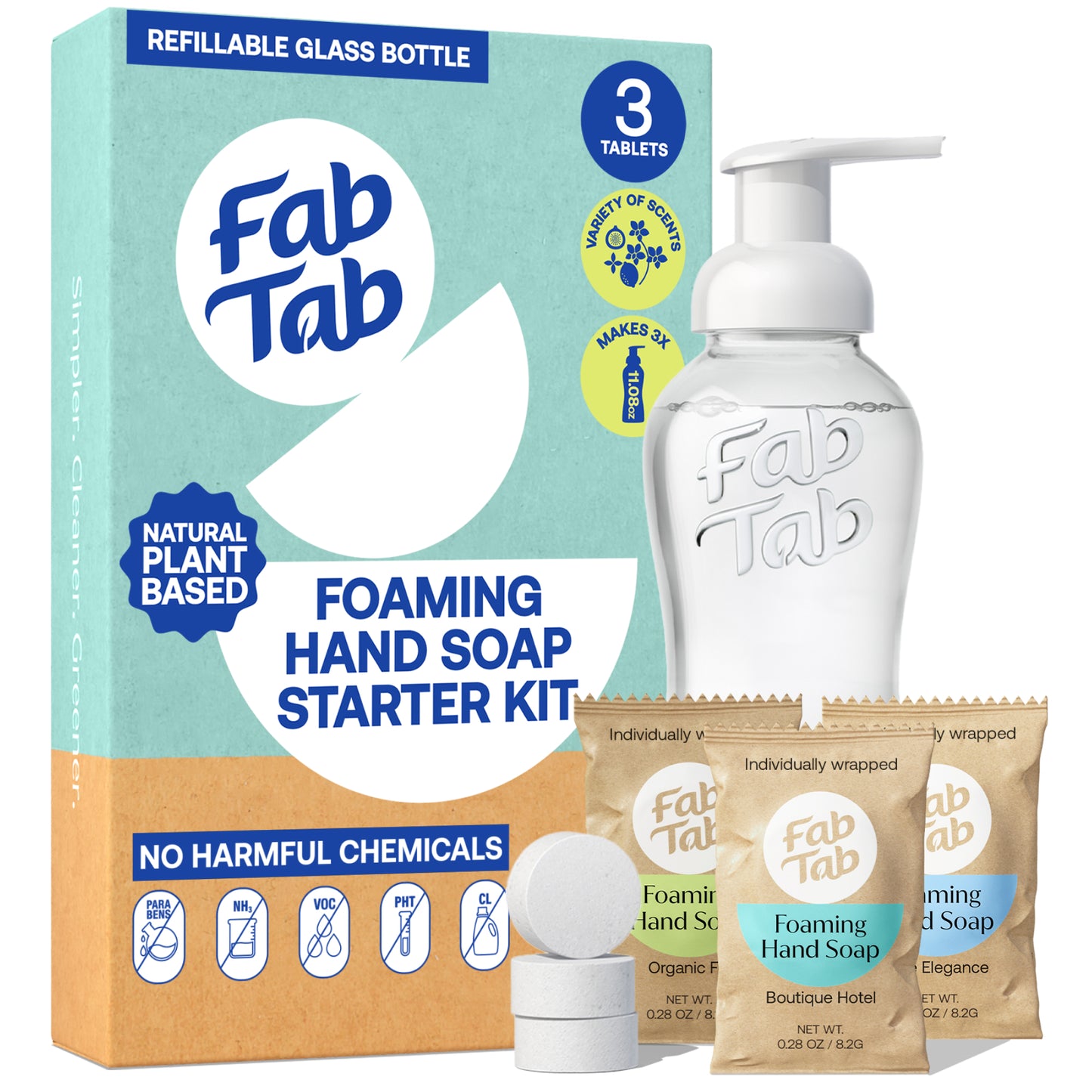 Eco-Friendly, Plastic Free and Non-Toxic Foaming Hand Soap Starter Kit from FabTab