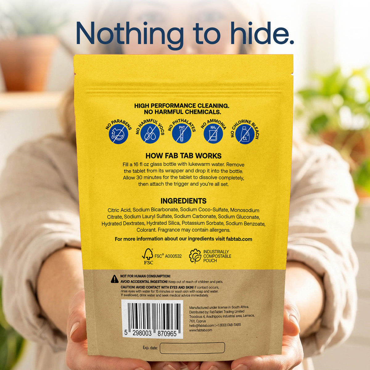 Eco-Friendly, Plastic Free and Non-Toxic Multi-Purpose Cleaner Refill Tablets from FabTab