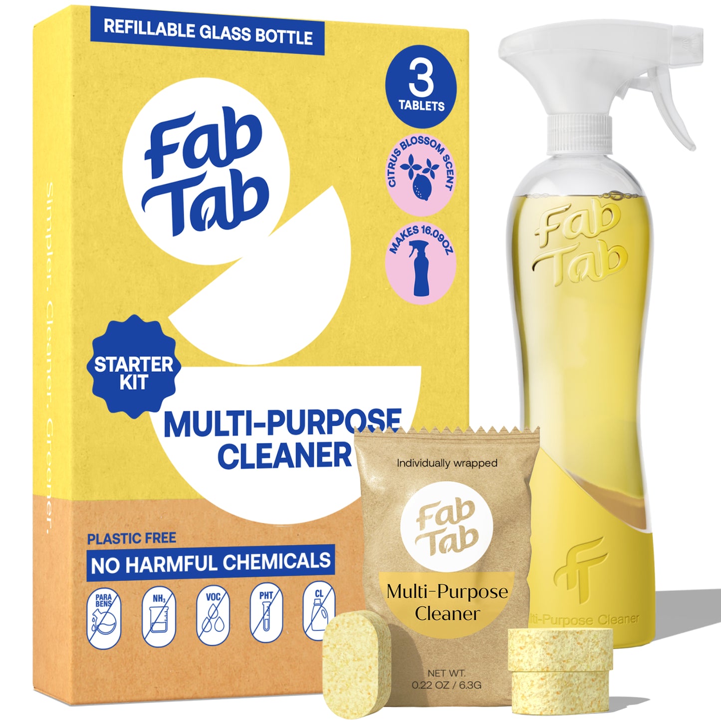 Eco-Friendly, Plastic Free and Non-Toxic Multi-Purpose Cleaner Starter Kit from FabTab