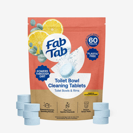 Eco-Friendly, Plastic Free and Non-Toxic Toilet Bowl Cleaning Tablets 60 Tablets from FabTab