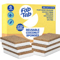 Eco-Friendly, Plastic Free and Non-Toxic Coconut Scrubbing Sponges 6 Pack from FabTab