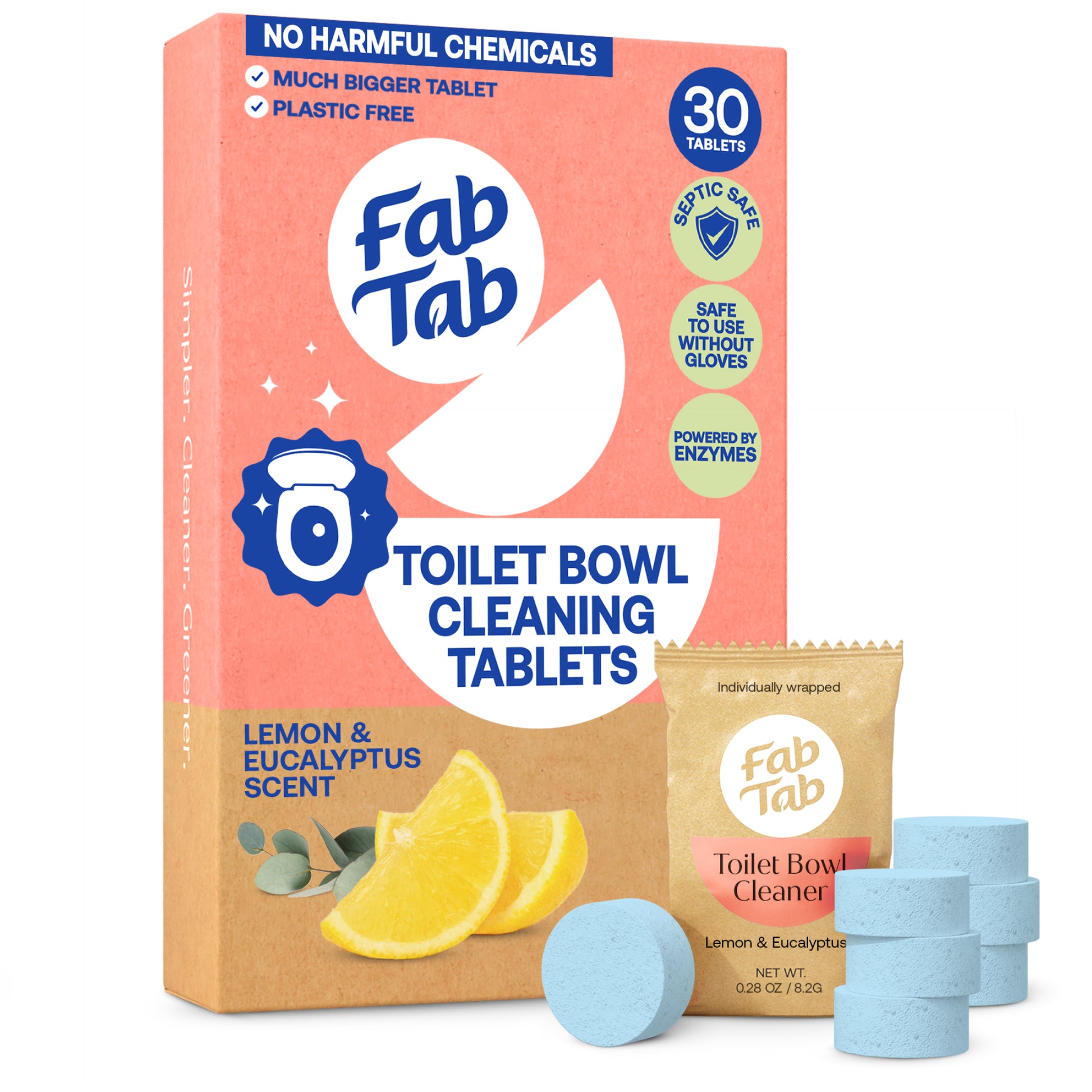 Eco-Friendly, Plastic Free and Non-Toxic Toilet Bowl Cleaner Tablets from FabTab