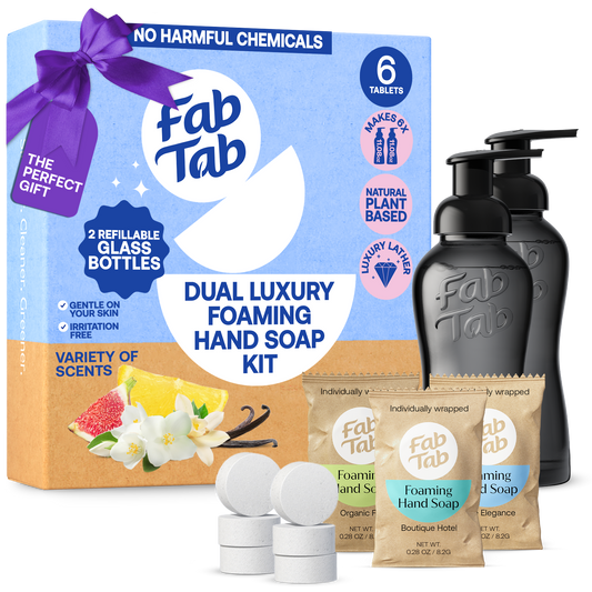 Eco-Friendly, Plastic Free and Non-Toxic Dual Luxury Foaming Hand Soap Starter Kit from FabTab