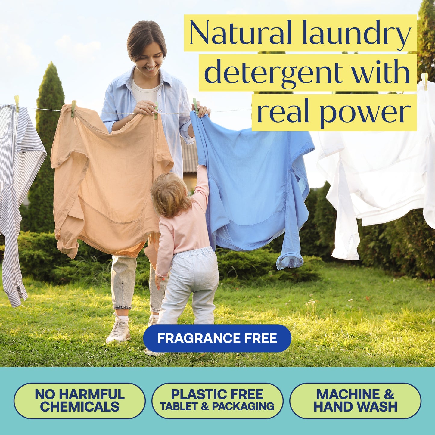 Eco-Friendly, Plastic Free and Non-Toxic Laundry Detergent Tablets | Fragrance-Free from FabTab