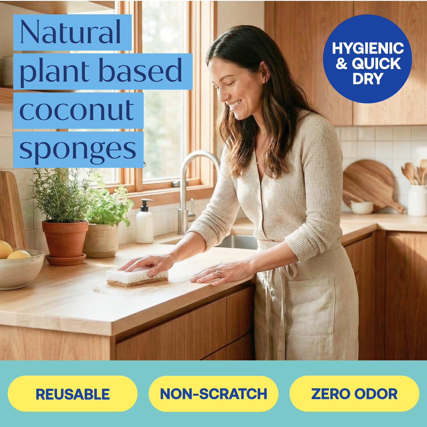 Eco-Friendly, Plastic Free and Non-Toxic Coconut Scrubbing Sponges from FabTab