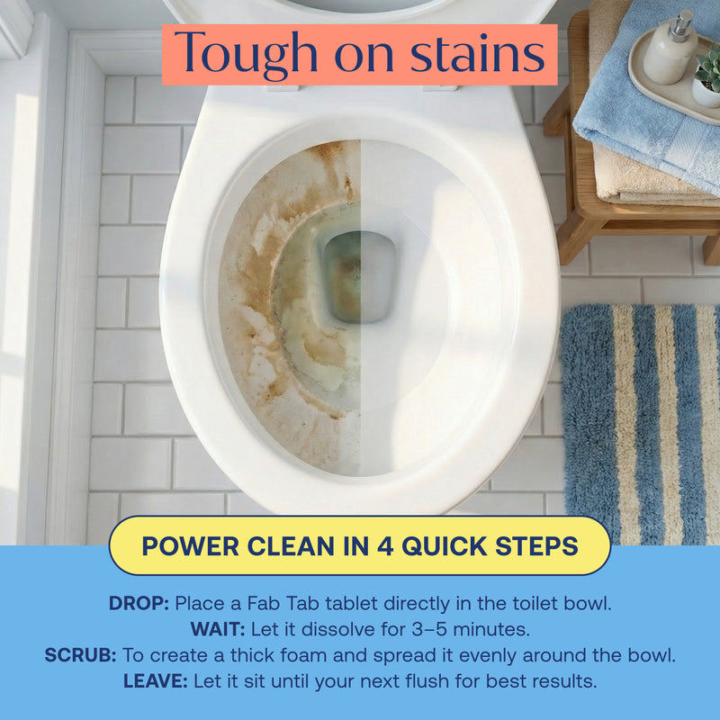 Eco-Friendly, Plastic Free and Non-Toxic Toilet Bowl Cleaning Tablets from FabTab