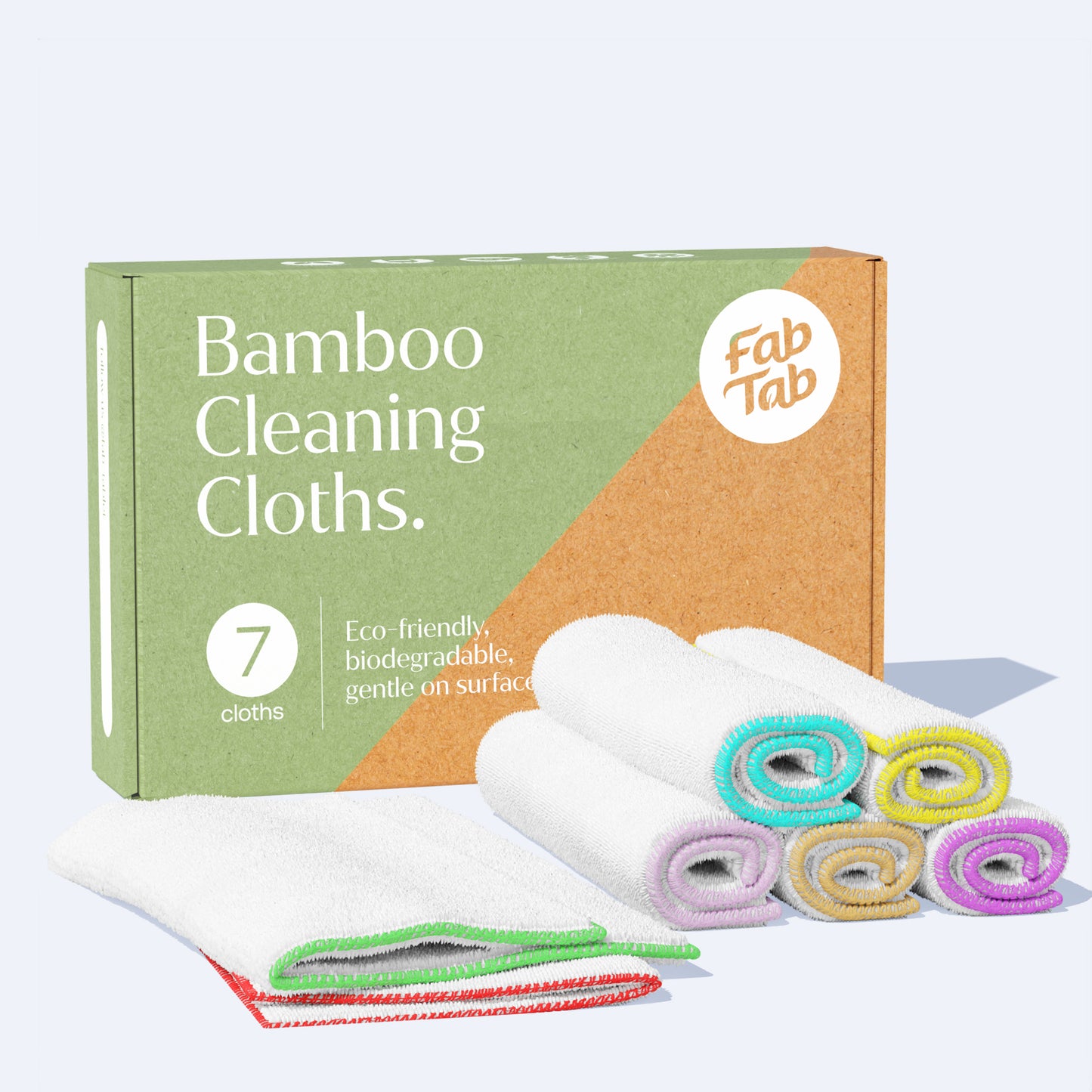 Bamboo Cleaning Cloths Medium 7 Pieces Plus Coconut Sponge