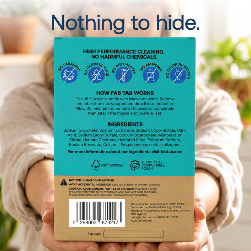 Eco-Friendly, Plastic Free and Non-Toxic Bathroom Cleaner Starter Kit from FabTab