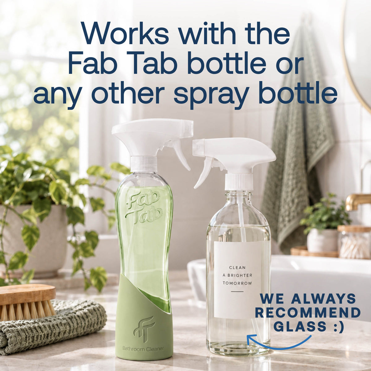 Eco-Friendly, Plastic Free and Non-Toxic Bathroom Cleaner Refill Tablets from FabTab