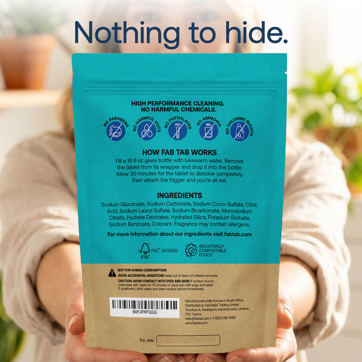 Eco-Friendly, Plastic Free and Non-Toxic Bathroom Cleaner Refill Tablets from FabTab
