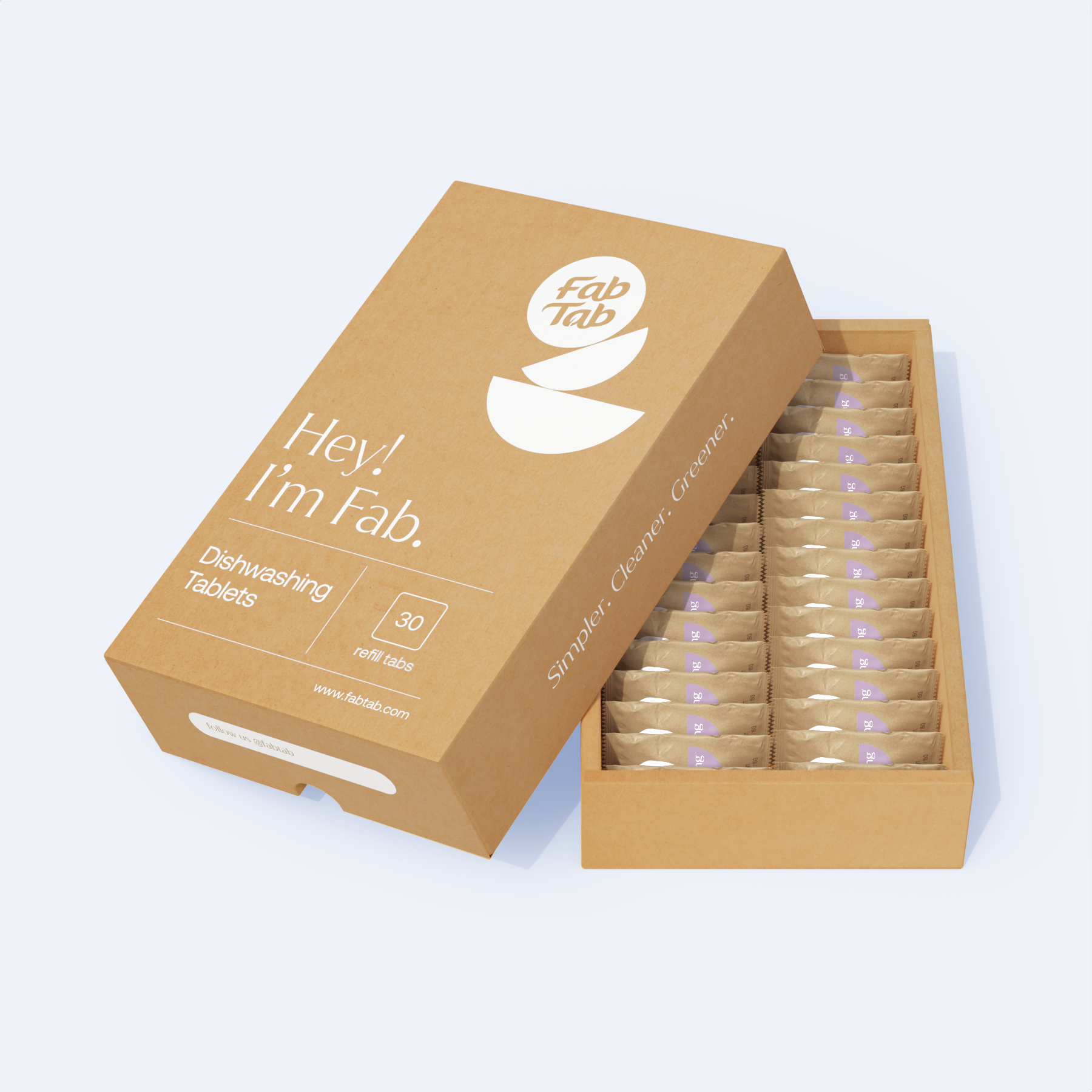 Load video: &lt;p&gt;Packaged in an environmentally conscious box crafted from recycled materials, you can truly embrace eco-friendly dishwashing with FabTab. After using the tablets, place the box into your compost bin, witnessing it break down to nourish the soil for a sustainable future!&lt;/p&gt;