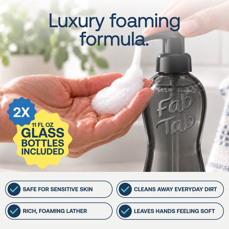Eco-Friendly, Plastic Free and Non-Toxic Dual Luxury Foaming Hand Soap Starter Kit from FabTab