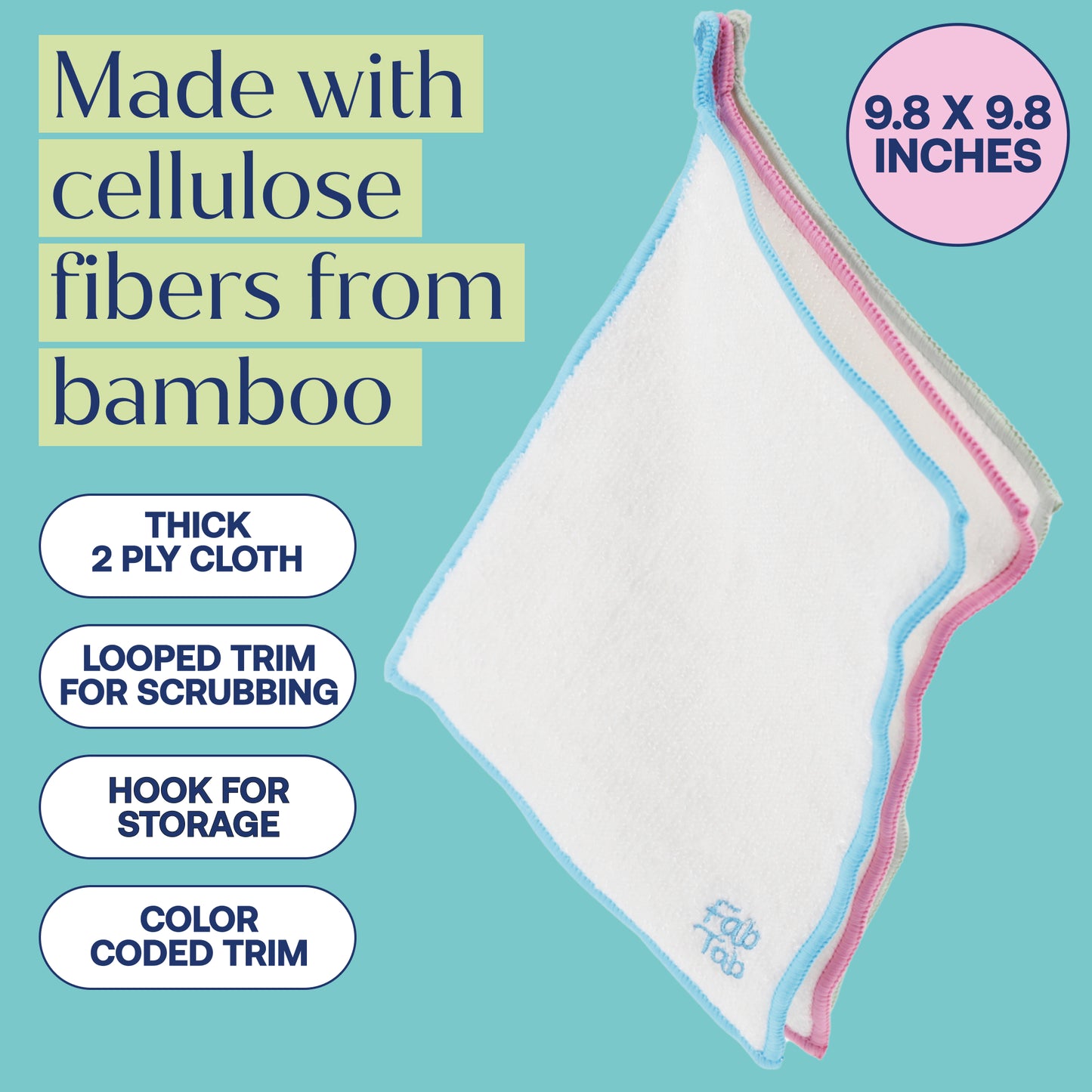 Bamboo Cleaning Cloths -Large - Plus Coconut Scrubber