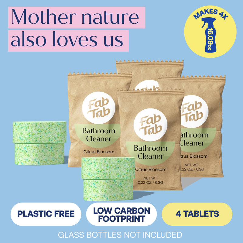 Eco-Friendly, Plastic Free and Non-Toxic Bathroom Cleaner Spray - Refill Packs from FabTab