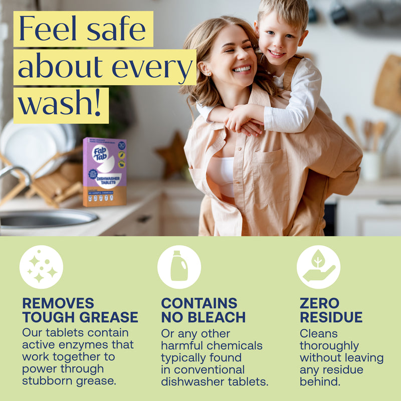 Eco-Friendly, Plastic Free and Non-Toxic Dishwashing Tablets from FabTab