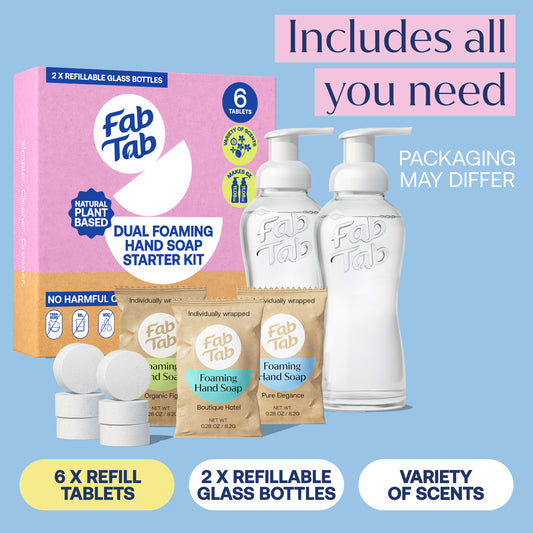 Eco-Friendly, Plastic Free and Non-Toxic Dual Foaming Hand Soap Starter Kit from FabTab
