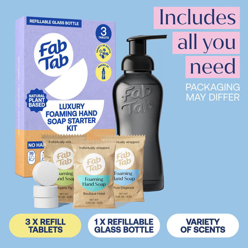 Eco-Friendly, Plastic Free and Non-Toxic Luxury Foaming Hand Soap Kit from FabTab