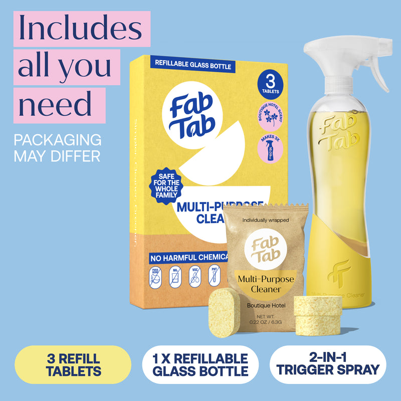 Eco-Friendly, Plastic Free and Non-Toxic Multi-Purpose Cleaner Starter Kit from FabTab