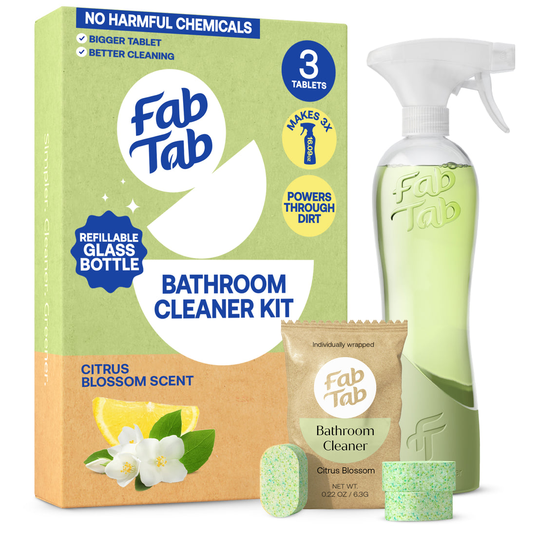 Eco-Friendly Bathroom Cleaner Starter Kit for Sale | FabTab - Environmentally Friendly Bathroom Cleaner Products