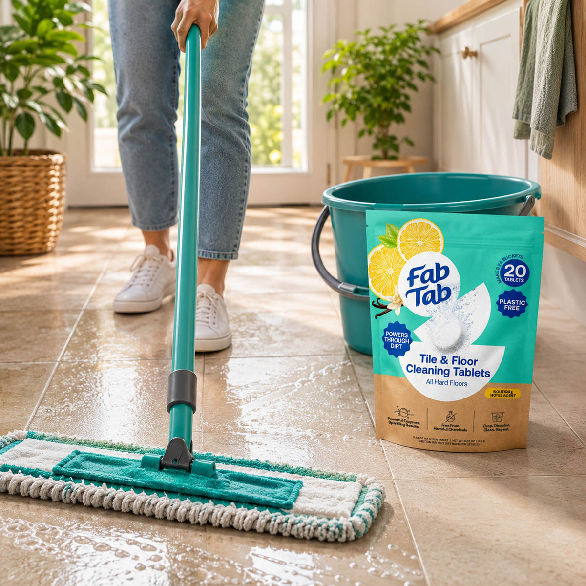Eco-Friendly, Plastic Free and Non-Toxic Tile and Floor Cleaning Tablets from FabTab