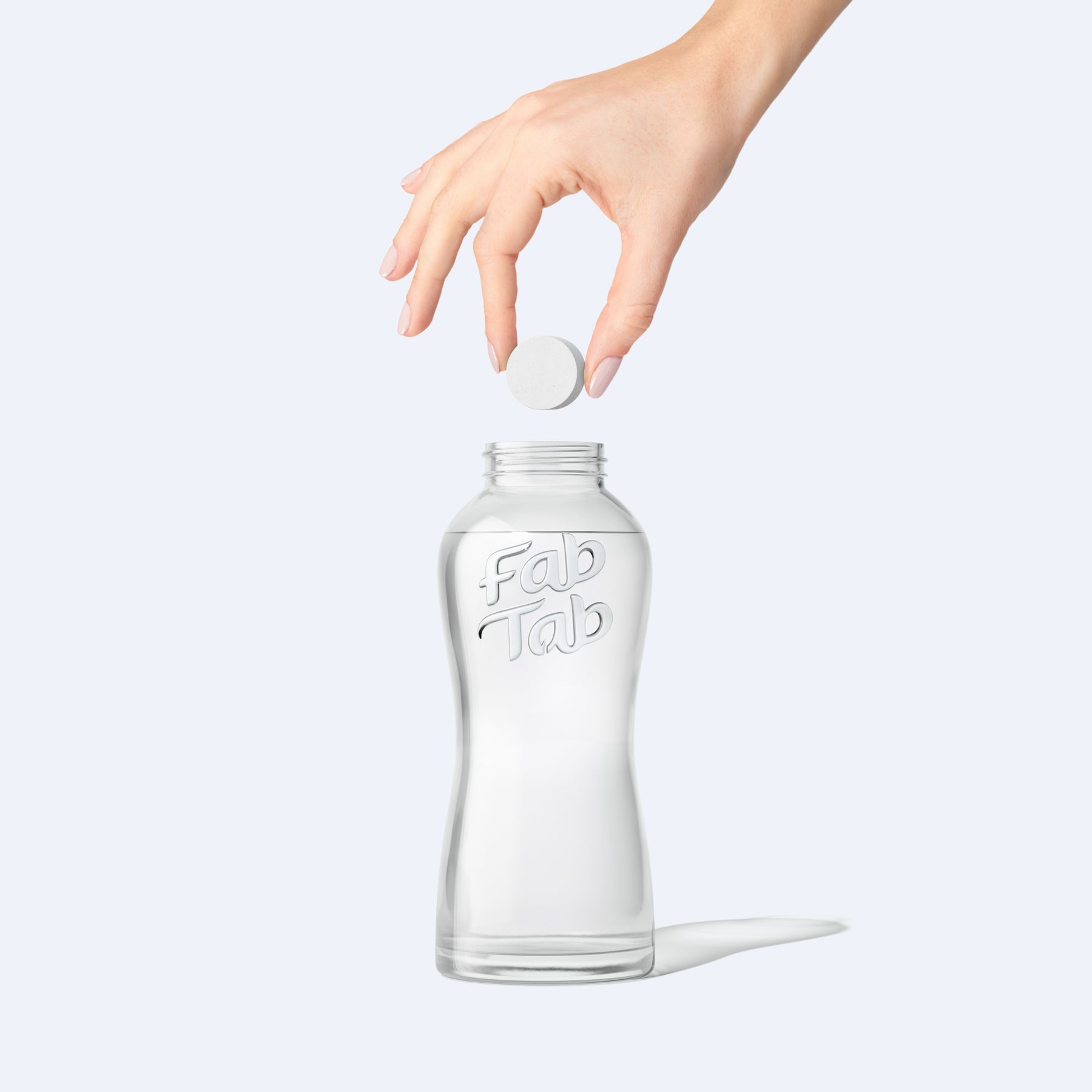 Load video: &lt;p&gt;Fill the FabTab Infinity Glass Bottle with lukewarm water to the fill line. Drop in the tablet and allow for about 30 minutes as it dissolves.&lt;/p&gt;