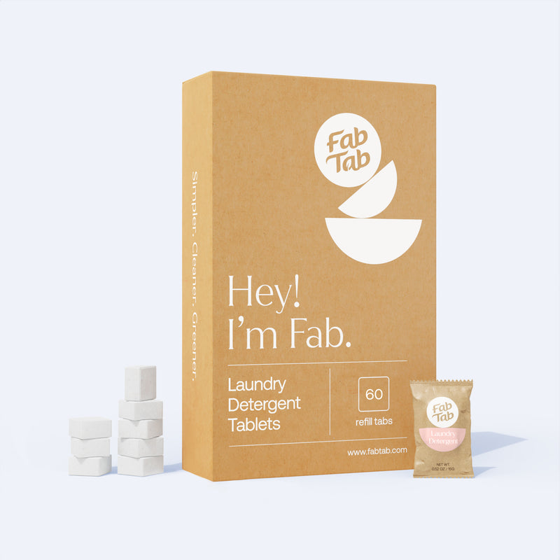 Eco-Friendly, Plastic Free and Non-Toxic Laundry Detergent Tablets 60 Tablet Refill Packs from FabTab