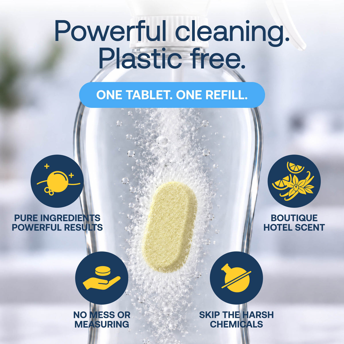 Eco-Friendly, Plastic Free and Non-Toxic Multi-Purpose Cleaner Refill Tablets from FabTab
