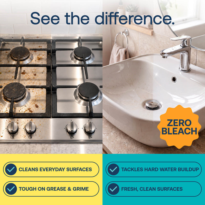 Eco-Friendly, Plastic Free and Non-Toxic Multi-Purpose & Bathroom Cleaner Refill Tablets from FabTab