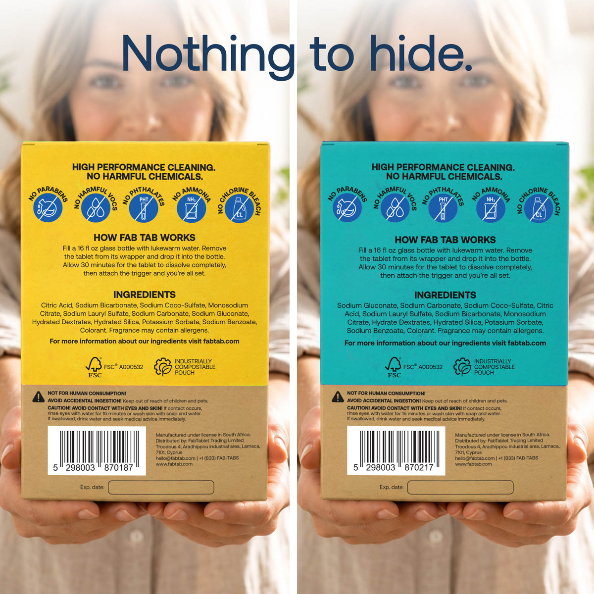 Eco-Friendly, Plastic Free and Non-Toxic Multi-Purpose & Bathroom Cleaner Starter Kit from FabTab