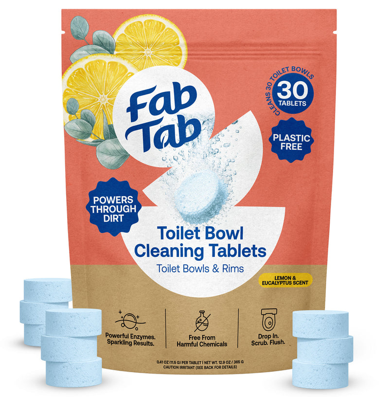 Eco-Friendly, Plastic Free and Non-Toxic Toilet Bowl Cleaning Tablets 30 Tablets from FabTab