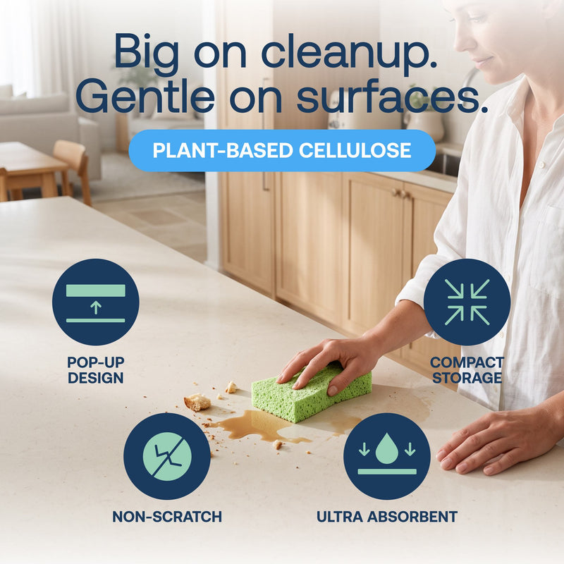 Eco-Friendly, Plastic Free and Non-Toxic Compressed Pop-Up Sponges from FabTab